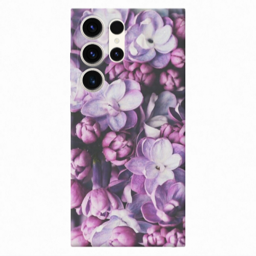 Samsung S25 Ultra Purple Flowers Transparent Silicone TPU Θήκη