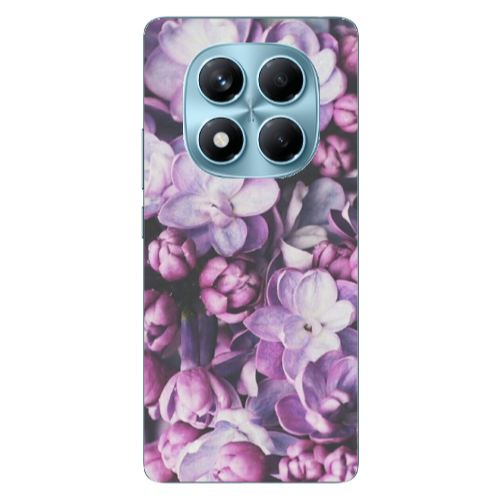 Xiaomi Redmi Note 14 Pro Purple Flowers Transparent Silicone TPU Θήκη
