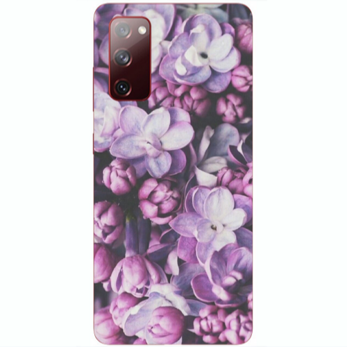 Samsung S20 FE Purple Flowers Transparent Silicone TPU Θήκη