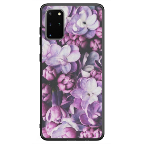 Samsung S20 FE Purple Flowers Black Glossy Θήκη