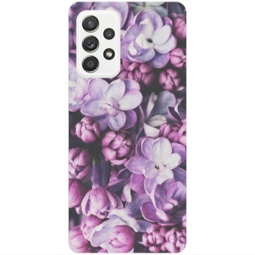 Samsung A53 Purple Flowers Transparent Silicone TPU Θήκη