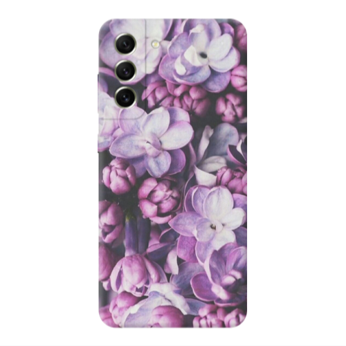 Samsung S22 Purple Flowers Transparent Silicone TPU Θήκη