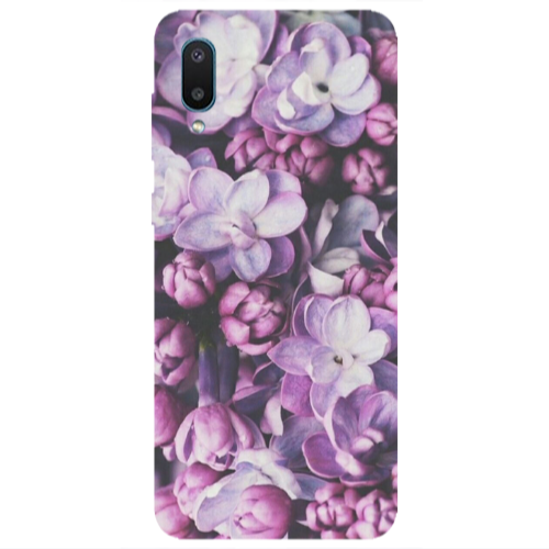 Samsung A02 Purple Flowers Transparent Silicone TPU Θήκη