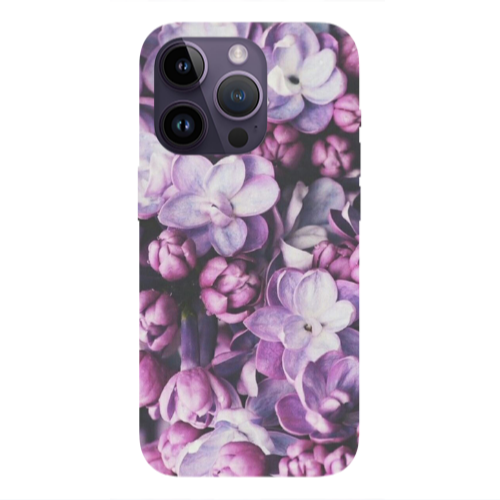 Apple iPhone 14 Pro  Purple Flowers Transparent Silicone TPU Θήκη