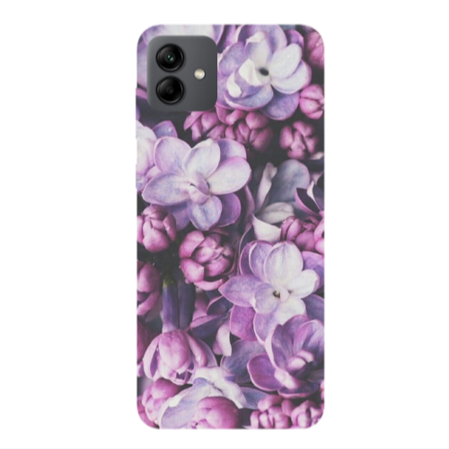 Samsung A04 Purple Flowers Transparent Silicone TPU Θήκη