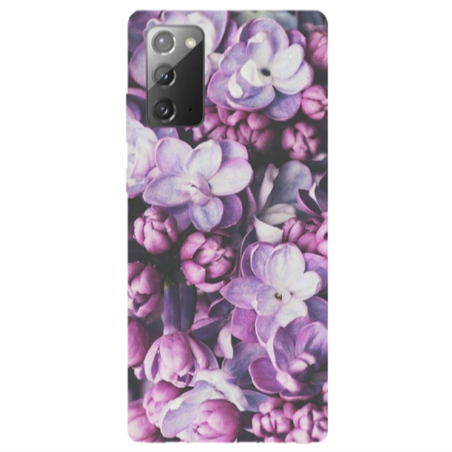 Samsung Note 20 Purple Flowers Transparent Silicone TPU Θήκη