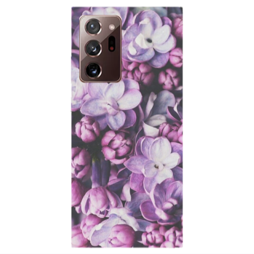 Samsung Note 20 Plus Purple Flowers Transparent Silicone TPU Θήκη