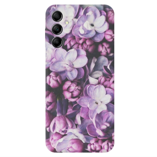 Samsung A24 Purple Flowers Transparent Silicone TPU Θήκη