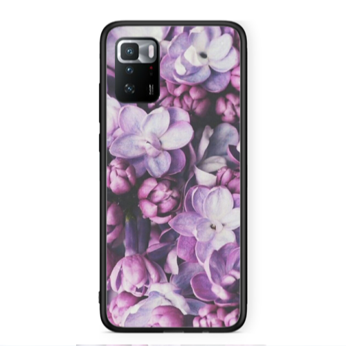 Xiaomi Poco X3 GT Purple Flowers Black Glossy Θήκη