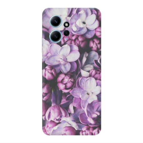 Xiaomi Redmi Note 12 4G Purple Flowers Transparent Silicone TPU Θήκη