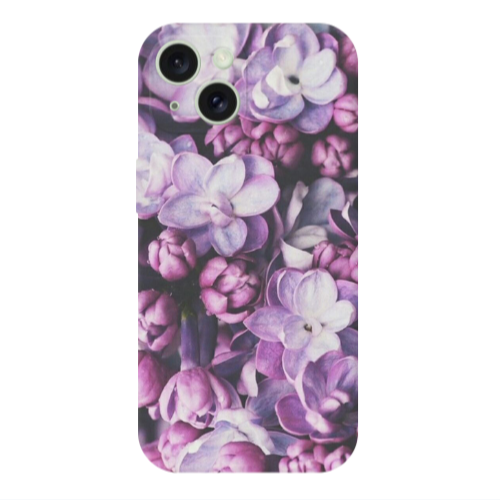 Apple iPhone 15 Plus Purple Flowers Transparent Silicone TPU Θήκη