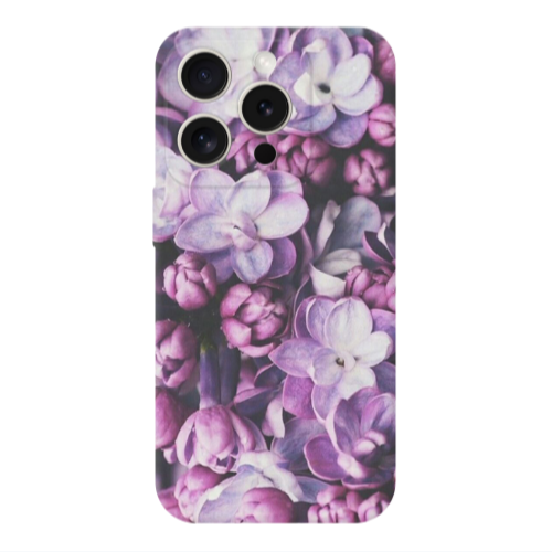 Apple iPhone 15 Pro Purple Flowers Transparent Silicone TPU Θήκη
