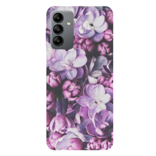 Samsung A13 5G Purple Flowers Transparent Silicone TPU Θήκη