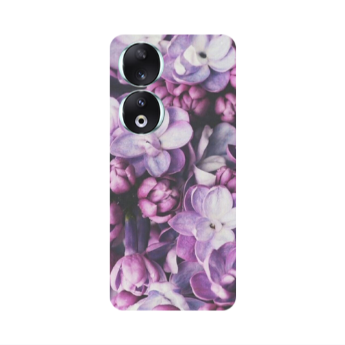 Honor 90 5G Purple Flowers Transparent Silicone TPU Θήκη