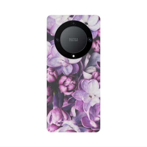 Honor Magic5 Lite 5G Purple Flowers Transparent Silicone TPU Θήκη