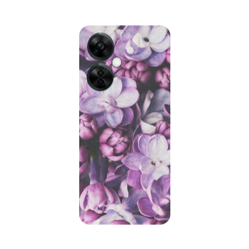 Oneplus Nord CE 3 Lite 5G Purple Flowers Transparent Silicone TPU Θήκη