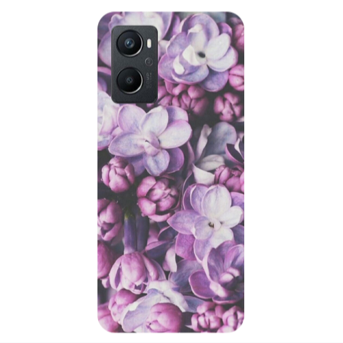 Oppo A 96 Purple Flowers Transparent Silicone TPU Θήκη