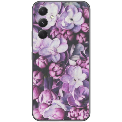 Samsung  Galaxy A05s Purple Flowers Transparent Silicone TPU Θήκη