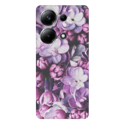 Xiaomi Poco M6 Pro 4G Purple Flowers Transparent Silicone TPU Θήκη