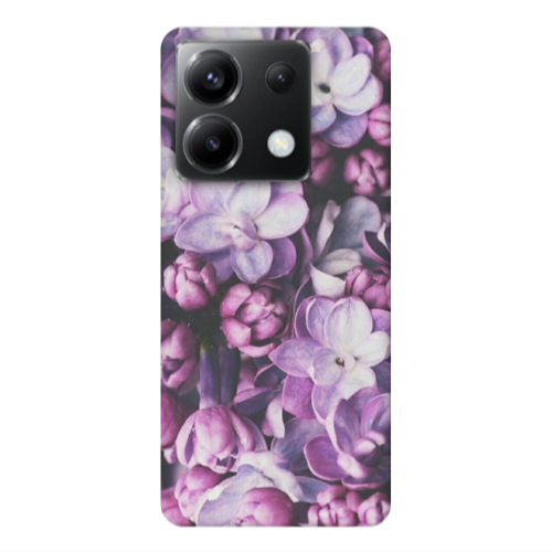 Xiaomi Poco X6 5G Purple Flowers Transparent Silicone TPU Θήκη