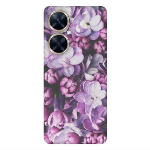 Huawei Nova 11i Purple Flowers Transparent Silicone TPU Θήκη
