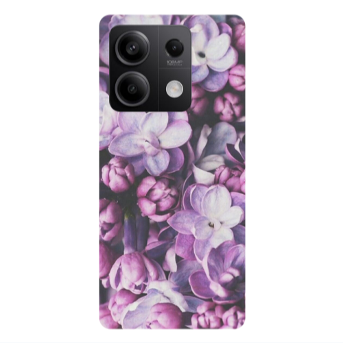 Xiaomi Redmi Note 13Pro 5G Purple Flowers Transparent Silicone TPU Θήκη