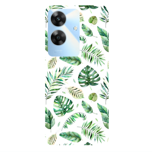 Realme Note 60 Green laves 2 Transparent Silicone TPU Θήκη