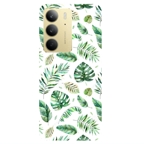 Realme C 75 Green laves 2 Transparent Silicone TPU Θήκη