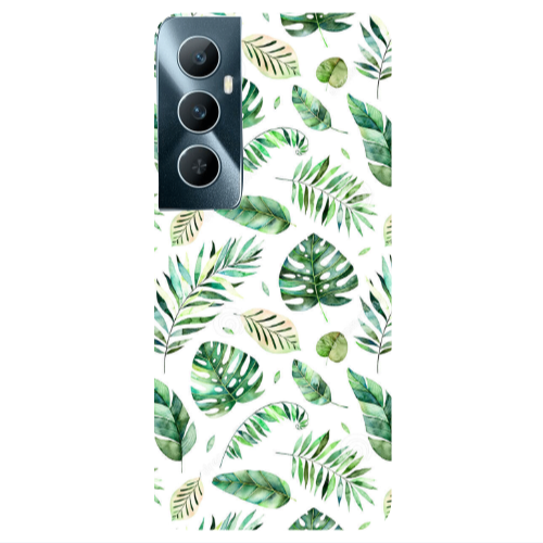 Realme C65 Green laves 2 Transparent Silicone TPU Θήκη