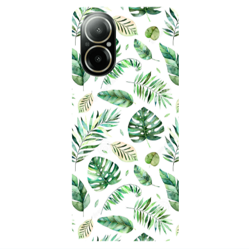 Realme C67 Green laves 2 Transparent Silicone TPU Θήκη