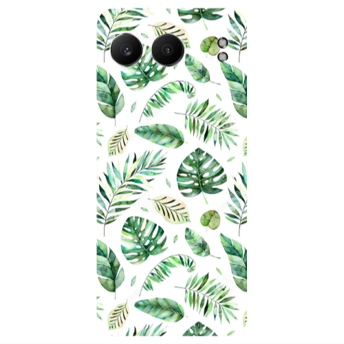 Oneplus Nord 4 Green laves 2 Transparent Silicone TPU Θήκη