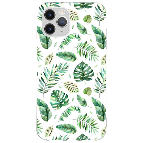 Apple iPhone 13 Pro Max Green laves 2 Transparent Silicone TPU Θήκη