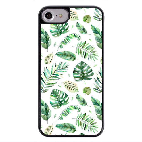 Apple iPhone 7 Green laves 2 Black Glossy Θήκη