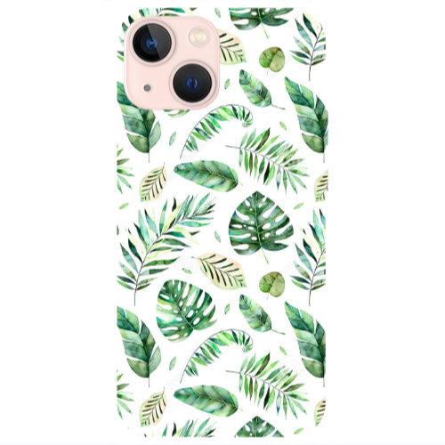 Apple iPhone 13 Mini Green laves 2 Transparent Silicone TPU Θήκη