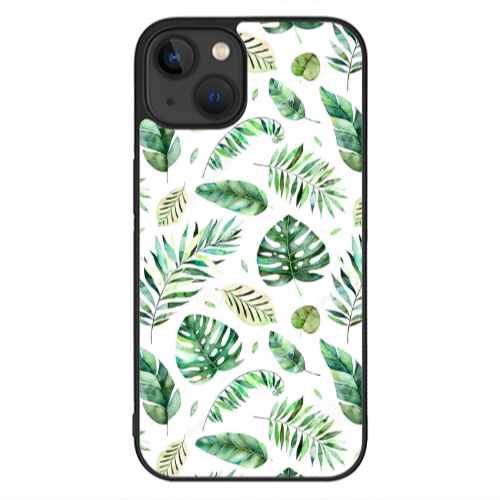 Apple iPhone 13 Mini Green laves 2 Black Glossy Θήκη