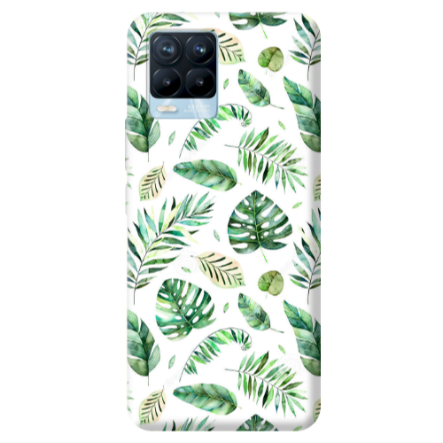 Realme 8 Pro Green laves 2 Transparent Silicone TPU Θήκη