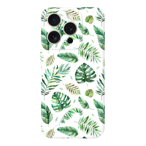 Apple iPhone 15 Pro Green laves 2 Transparent Silicone TPU Θήκη