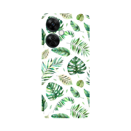 Oneplus Nord CE 3 Lite 5G Green laves 2 Transparent Silicone TPU Θήκη