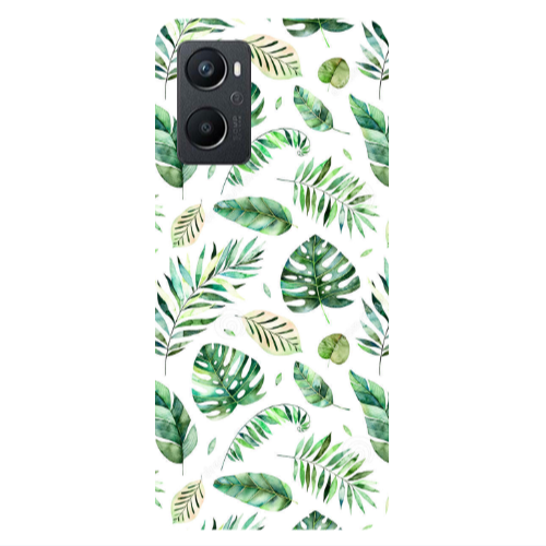Oppo A 96 Green laves 2 Transparent Silicone TPU Θήκη