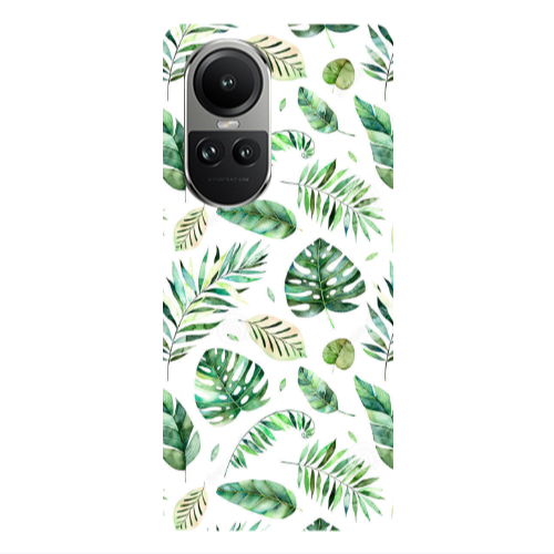 Oppo Reno10 5G Green laves 2 Transparent Silicone TPU Θήκη