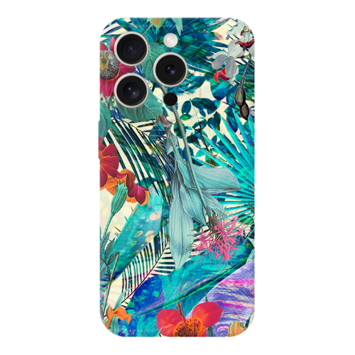 Apple Iphone 16 Pro Max Blue laves tropical Transparent Silicone TPU Θήκη