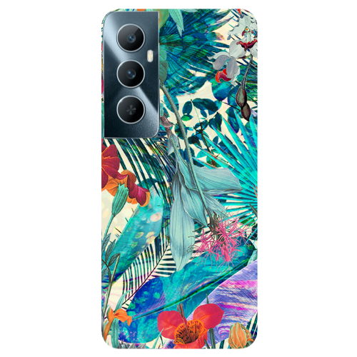 Realme C65 Blue laves tropical Transparent Silicone TPU Θήκη