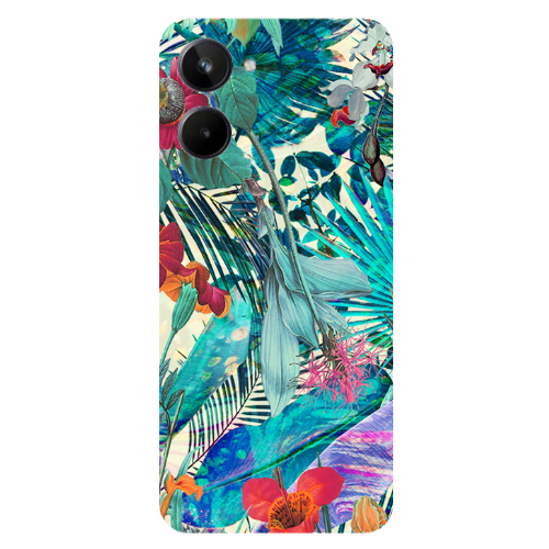 Realme 10 Blue laves tropical Transparent Silicone TPU Θήκη