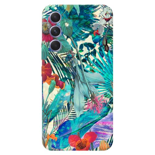 Samsung A56 Blue laves tropical Transparent Silicone TPU Θήκη