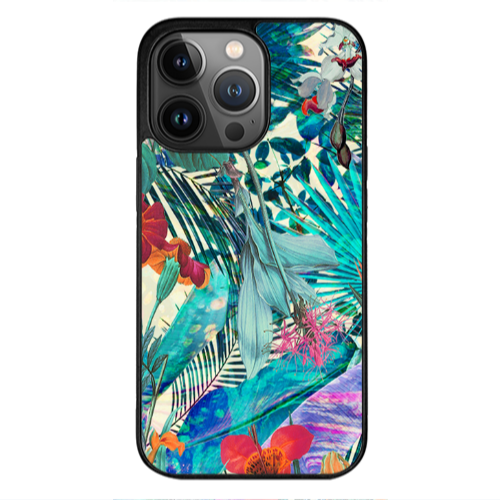 Apple iPhone 13 Pro Max Blue laves tropical Black Glossy Θήκη