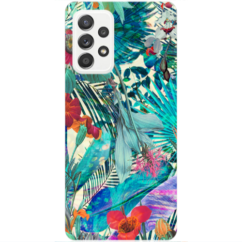 Samsung A52 Blue laves tropical Transparent Silicone TPU Θήκη