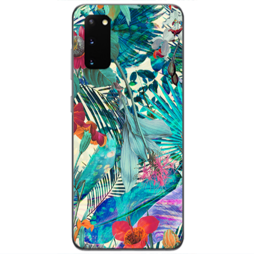 Samsung S20 Blue laves tropical Transparent Silicone TPU Θήκη