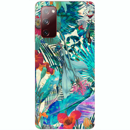 Samsung S20 FE Blue laves tropical Transparent Silicone TPU Θήκη