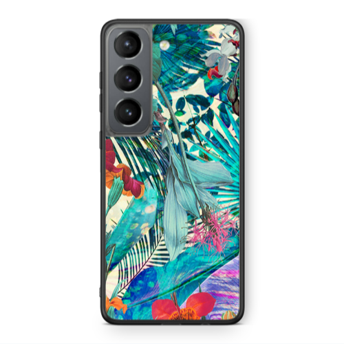 Samsung S21 Blue laves tropical Black Glossy Θήκη