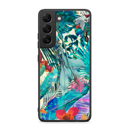 Samsung S22 Blue laves tropical Black Glossy Θήκη